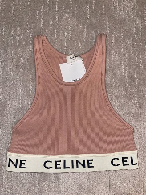 celine mesh crop top|Celine.